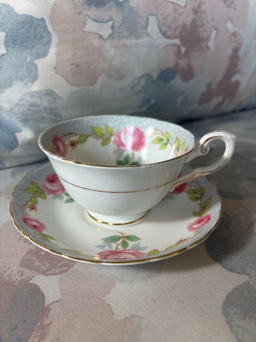 Vintage Tuscan Fine English Bone China Made in England Pink Rose Cup & Saucer